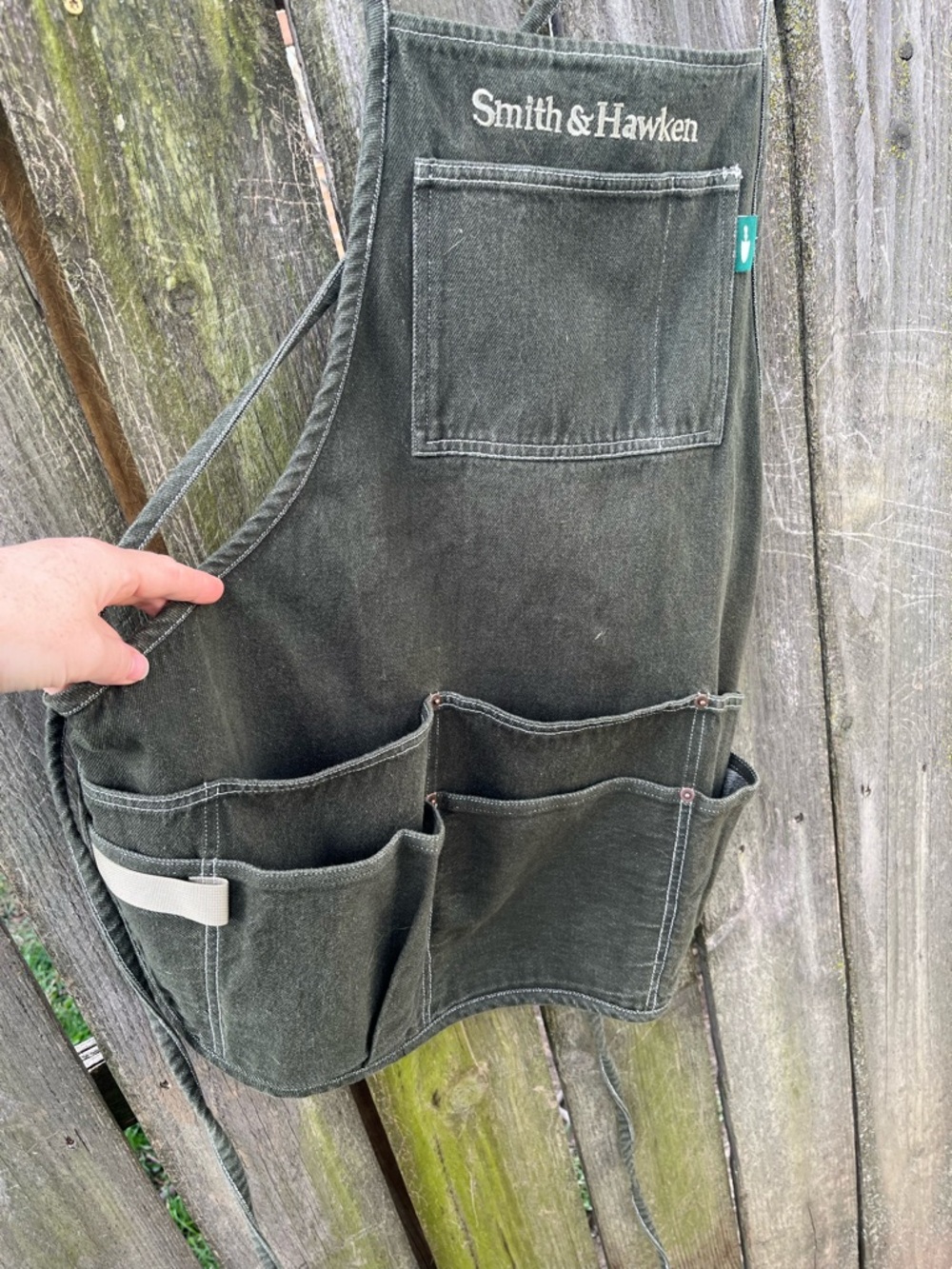 Smith & Hawken Dark Olive Green Canvas Pocket Apron gardening - Picture 2 of 3